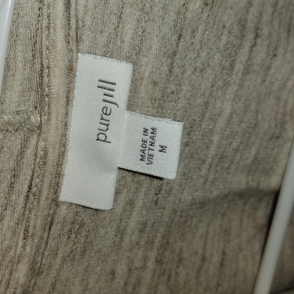 J. JILL Pure Jill Cross Over Wrap Cardigan Light Gray Pima Cotton Blend M - Picture 5 of 7